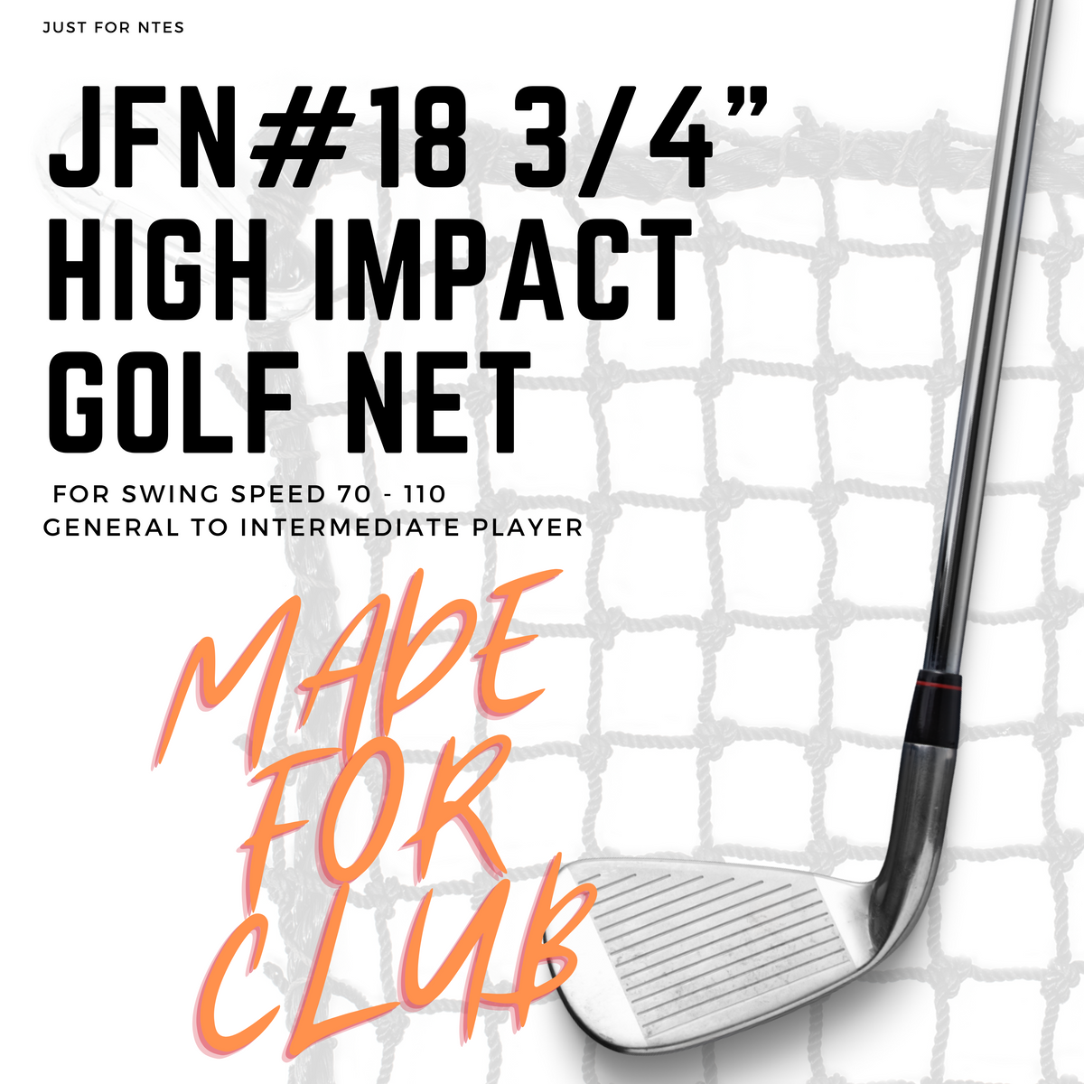 High Impact Golf Backstop Net #18 Nylon 3/4 Mesh – Florida Net Company